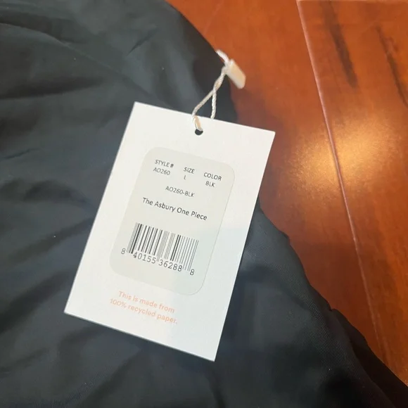 New NWT Andie The‎ Asbury Swimsuit Black One-Piece Swim Size Large - Picture 2 of 5